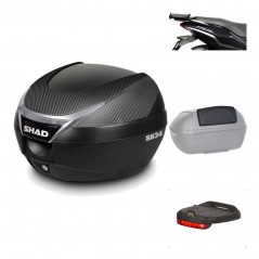 SHAD Baul trasero + herraje montaje accesorios SH34 CARBON LOOK KIT-185055