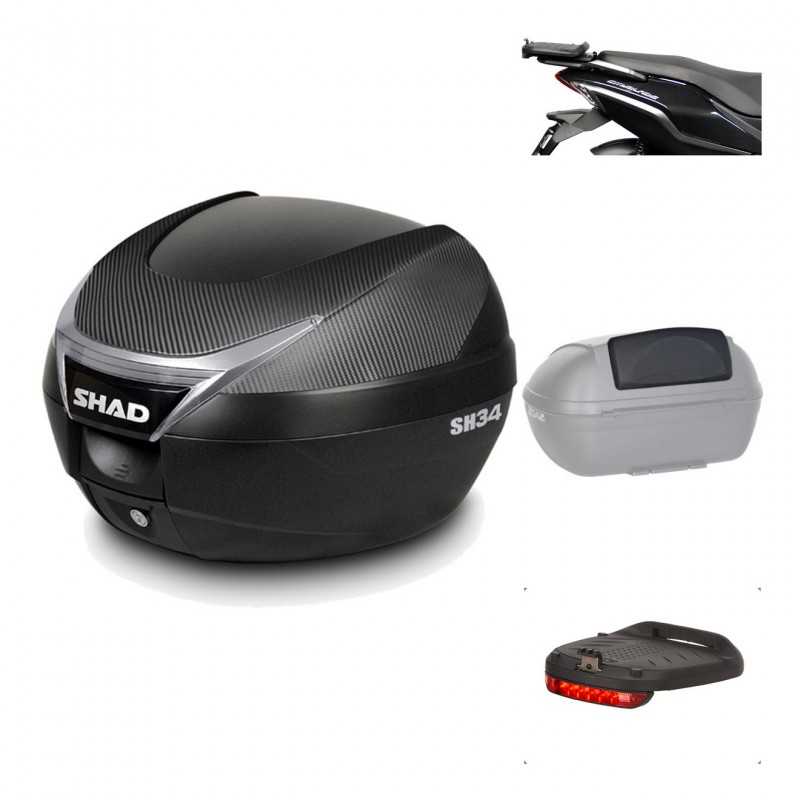 Rear trunk + mounting hardware + accessories  SH34 CARBON LOOK