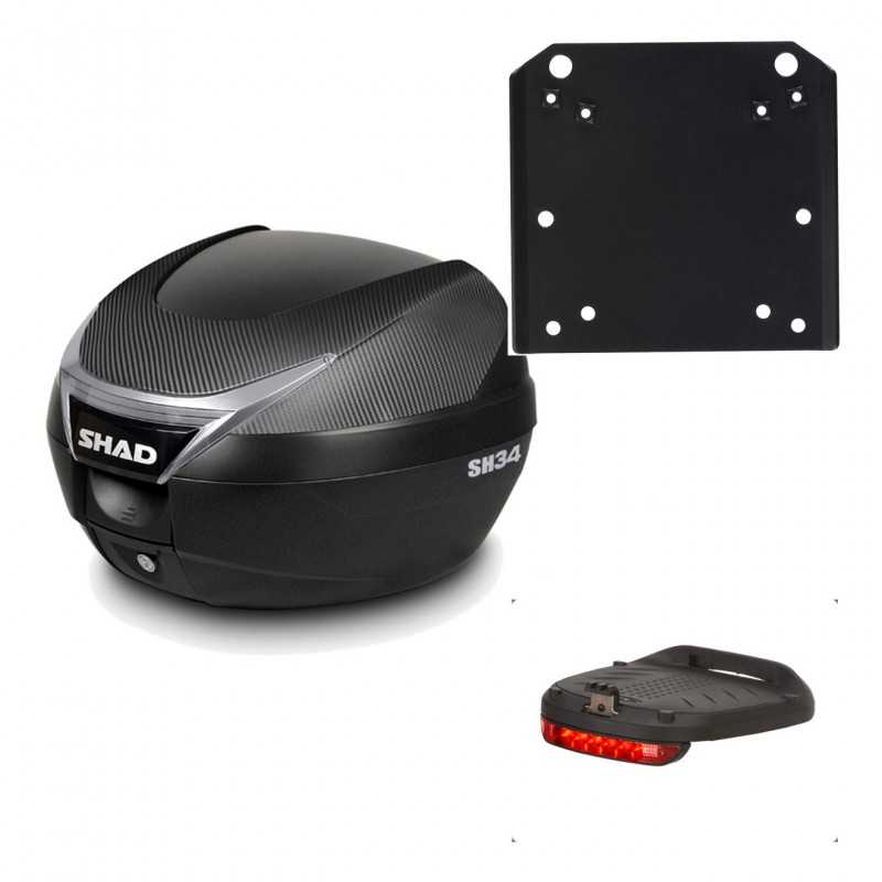 Back trunk + top small fitting + brake light  SH34 CARBON LOOK