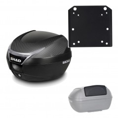 SHAD Baul trasero + herraje montaje respaldo de pasajero SH34 CARBON LOOK KIT-185102