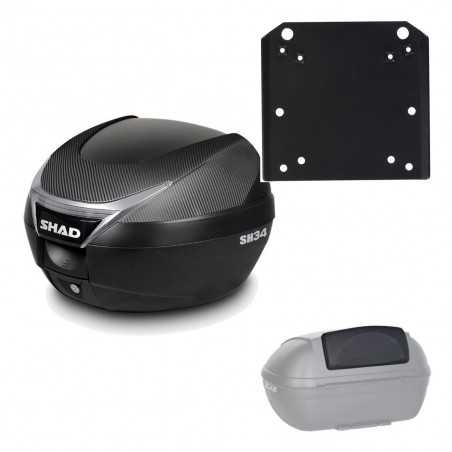 Back trunk + top small fitting + passenger support  SH34 CARBON LOOK