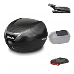 SHAD Baul trasero + herraje montaje accesorios SH34 CARBON LOOK KIT-184955