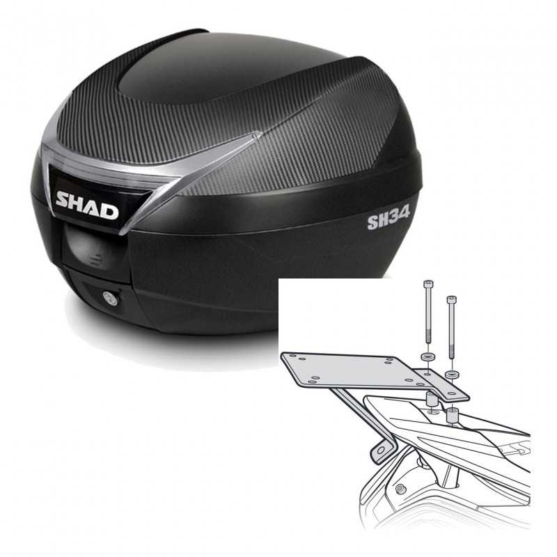 SHAD Baul trasero + herraje montaje SH34 CARBON LOOK KIT-185056