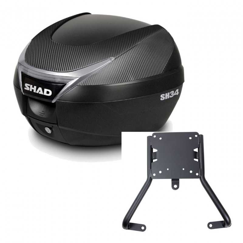 SHAD Baul trasero + herraje montaje SH34 CARBON LOOK KIT-184804