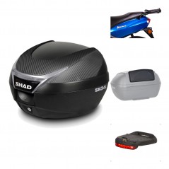 SHAD Baul trasero + herraje montaje accesorios SH34 CARBON LOOK KIT-184859