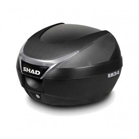 SHAD Baul trasero + herraje montaje respaldo de pasajero SH34 CARBON LOOK KIT-184906
