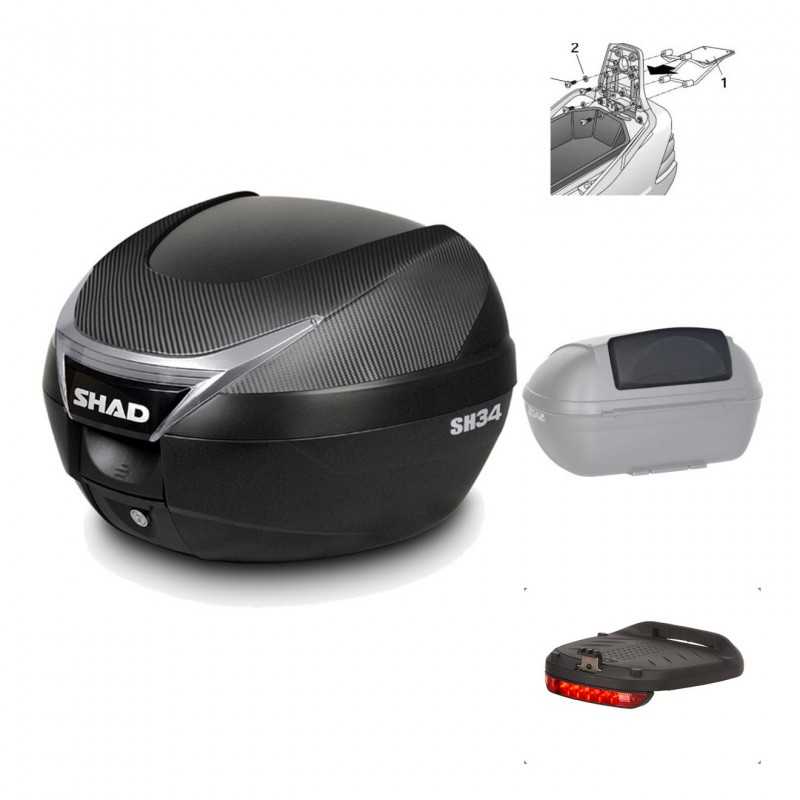 Rear trunk + mounting hardware + accessories  SH34 CARBON LOOK