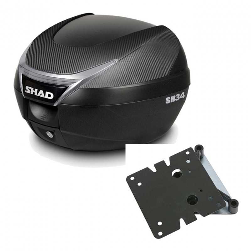 SHAD Baul trasero + herraje montaje SH34 CARBON LOOK KIT-184704