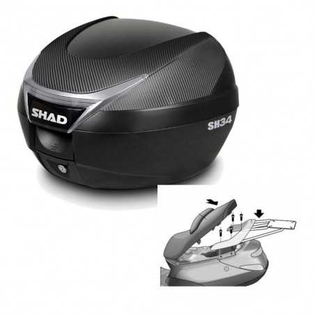 SHAD Baul trasero + herraje montaje SH34 CARBON LOOK KIT-184860
