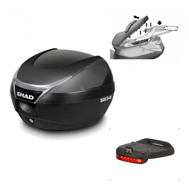 Back trunk + top small fitting + brake light  SH34 CARBON LOOK