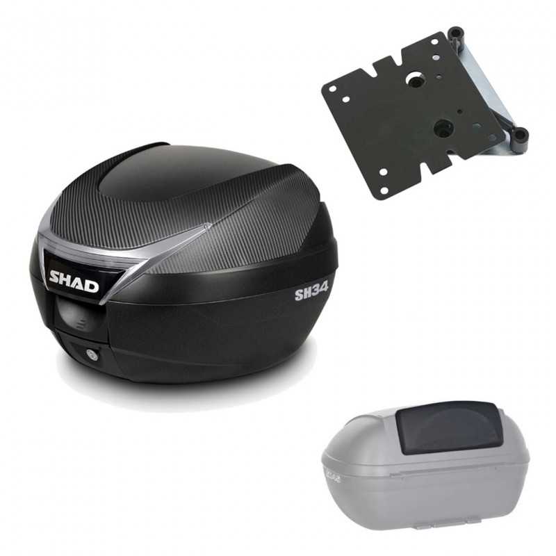 Back trunk + top small fitting + passenger support  SH34 CARBON LOOK