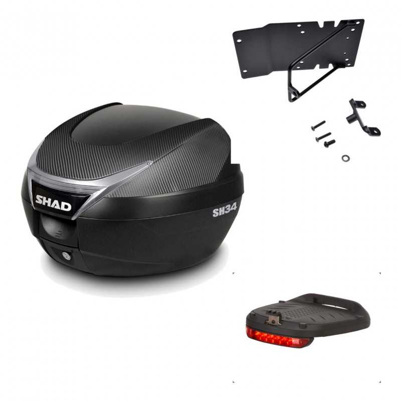 Back trunk + top small fitting + brake light  SH34 CARBON LOOK