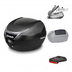 SHAD Baul trasero + herraje montaje accesorios SH34 CARBON LOOK KIT-184863