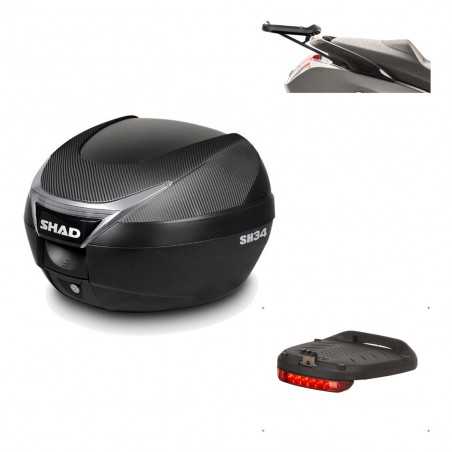 Back trunk + top small fitting + brake light  SH34 CARBON LOOK
