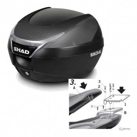 SHAD Baul trasero + herraje montaje SH34 CARBON LOOK KIT-184708