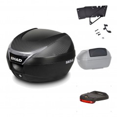 SHAD Baul trasero + herraje montaje accesorios SH34 CARBON LOOK KIT-184963
