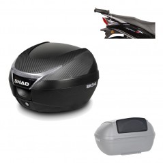SHAD Baul trasero + herraje montaje respaldo de pasajero SH34 CARBON LOOK KIT-185066