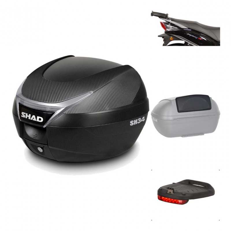 Rear trunk + mounting hardware + accessories  SH34 CARBON LOOK