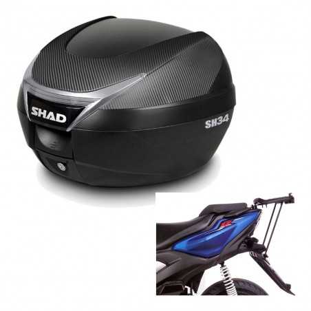 SHAD Baul trasero + herraje montaje SH34 CARBON LOOK KIT-184964