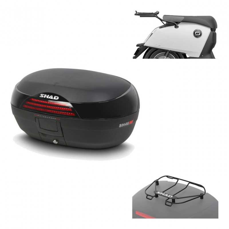SHAD Baul trasero + herraje montaje parrilla portabultos superior SH46 SH 46 NEW MODEL KIT-184657