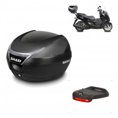 SHAD Baul trasero + herraje montaje luz de freno SH34 CARBON LOOK KIT-185069