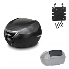 SHAD Baul trasero + herraje montaje respaldo de pasajero SH34 CARBON LOOK KIT-184718