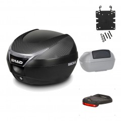 SHAD Baul trasero + herraje montaje accesorios SH34 CARBON LOOK KIT-184719
