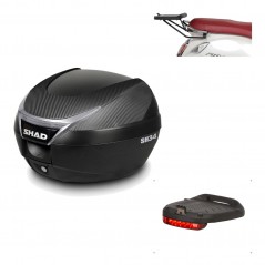 SHAD Baul trasero + herraje montaje luz de freno SH34 CARBON LOOK KIT-185121