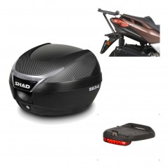 SHAD Baul trasero + herraje montaje luz de freno SH34 CARBON LOOK KIT-185221