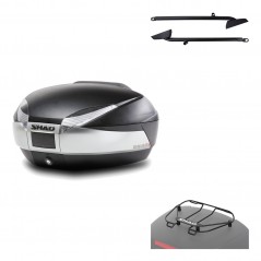SHAD Baul trasero + herraje montaje parrilla portabultos superior SH48 TITANIUM PREMIUM KIT-185571