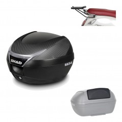 SHAD Baul trasero + herraje montaje respaldo de pasajero SH34 CARBON LOOK KIT-185122