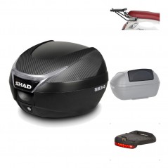 SHAD Baul trasero + herraje montaje accesorios SH34 CARBON LOOK KIT-185123