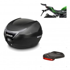 SHAD Baul trasero + herraje montaje luz de freno SH34 CARBON LOOK KIT-185173