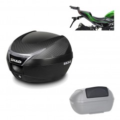 SHAD Baul trasero + herraje montaje respaldo de pasajero SH34 CARBON LOOK KIT-185174