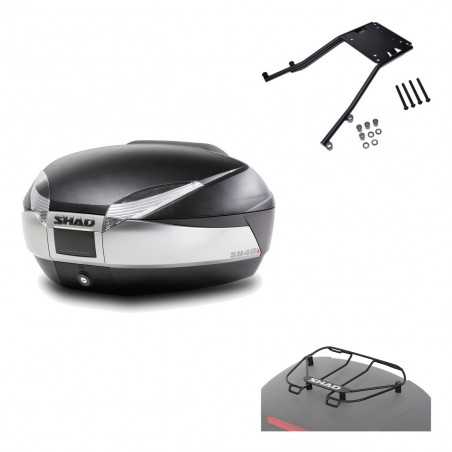 SHAD Baul trasero + herraje montaje parrilla portabultos superior SH48 TITANIUM PREMIUM KIT-185275