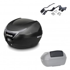 SHAD Baul trasero + herraje montaje respaldo de pasajero SH34 CARBON LOOK KIT-185126