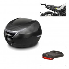 SHAD Baul trasero + herraje montaje luz de freno SH34 CARBON LOOK KIT-185177