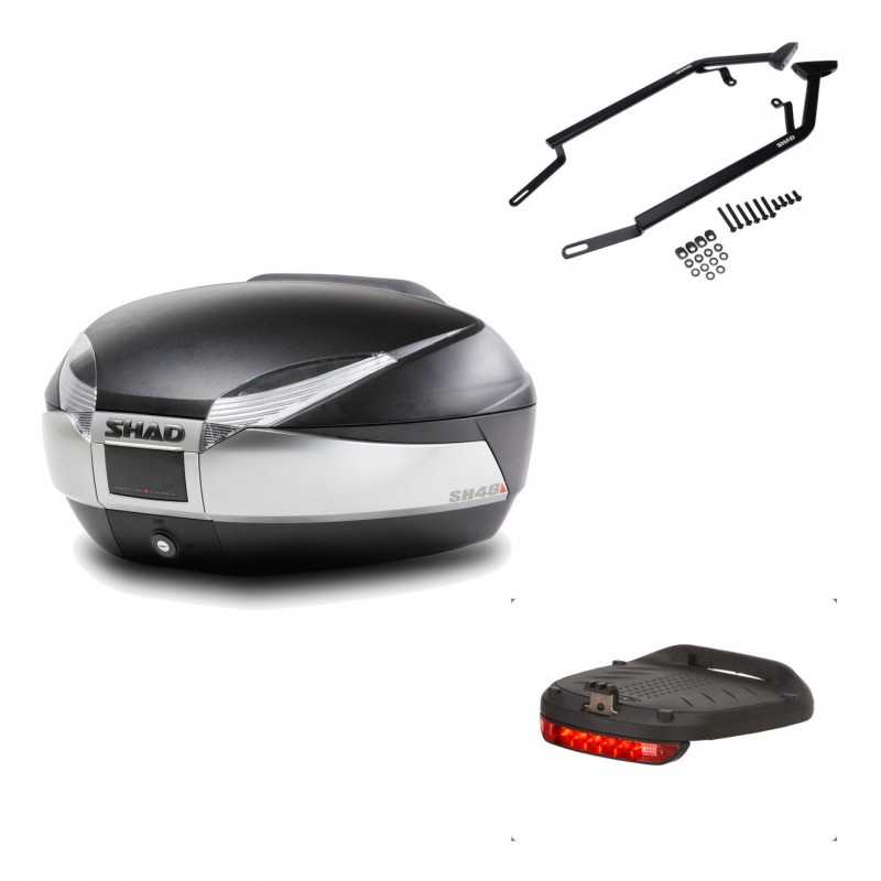 SHAD Baul trasero + herraje montaje luz de freno SH48 TITANIUM PREMIUM KIT-185576