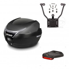 SHAD Baul trasero + herraje montaje luz de freno SH34 CARBON LOOK KIT-185129