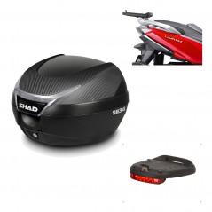 SHAD Baul trasero + herraje montaje luz de freno SH34 CARBON LOOK KIT-185229