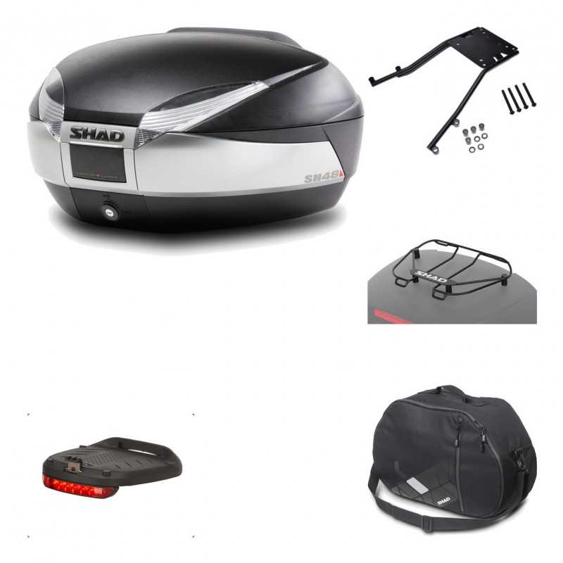SHAD Baul trasero + herraje montaje accesorios SH48 TITANIUM PREMIUM KIT-185278
