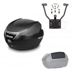 SHAD Baul trasero + herraje montaje respaldo de pasajero SH34 CARBON LOOK KIT-185130