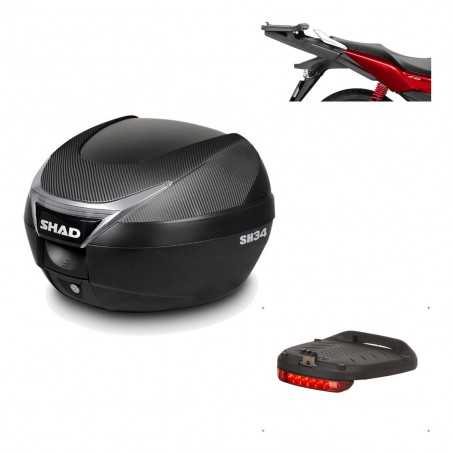 Back trunk + top small fitting + brake light  SH34 CARBON LOOK