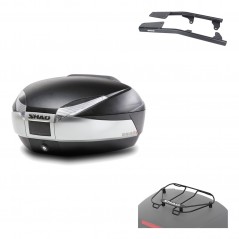 SHAD Baul trasero + herraje montaje parrilla portabultos superior SH48 TITANIUM PREMIUM KIT-185331
