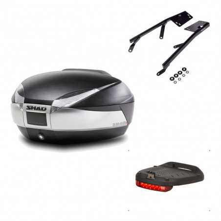 SHAD Baul trasero + herraje montaje luz de freno SH48 TITANIUM PREMIUM KIT-185480