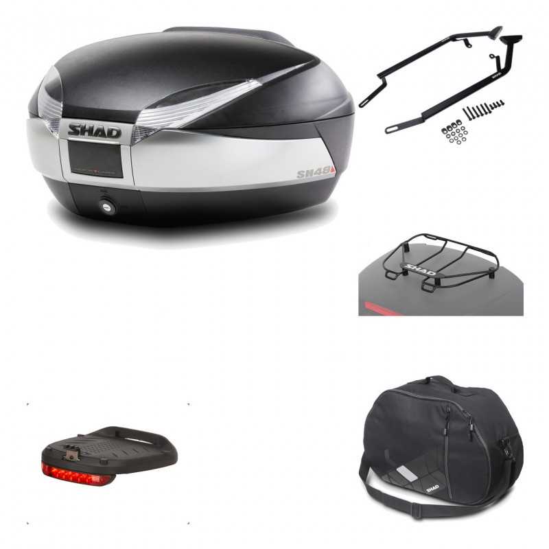 SHAD Baul trasero + herraje montaje accesorios SH48 TITANIUM PREMIUM KIT-185582