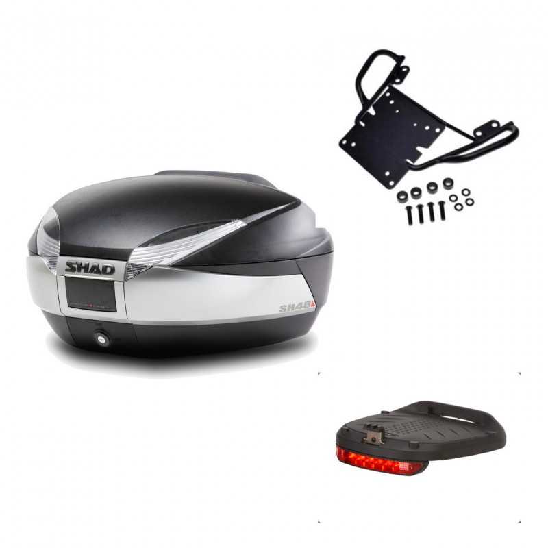 SHAD Baul trasero + herraje montaje luz de freno SH48 TITANIUM PREMIUM KIT-185288