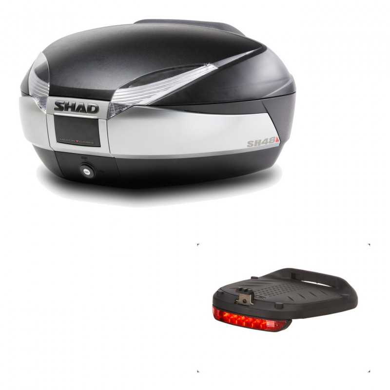 SHAD Baul trasero + luz de freno SH48 TITANIUM PREMIUM KIT-185240