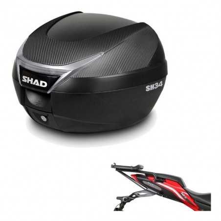 SHAD Baul trasero + herraje montaje SH34 CARBON LOOK KIT-185140