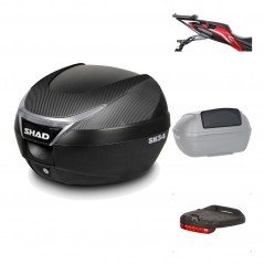 SHAD Baul trasero + herraje montaje accesorios SH34 CARBON LOOK KIT-185143